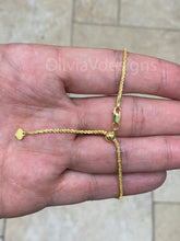 Adjustable 14K Yellow Gold Over 925 Sterling Silver Sparkle Glitter Margarita Twisted Rock Chain 2.00mm Necklace, Diamond Cut